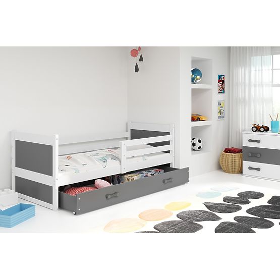 Baby bed Rocky - white-gray