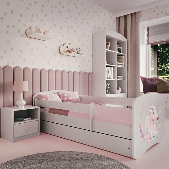 Children's Bed with Safety Rail - Unicorn