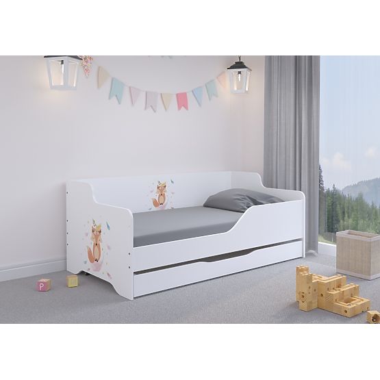 Children's Bed with Backrest LILU 160 x 80 cm - Fox