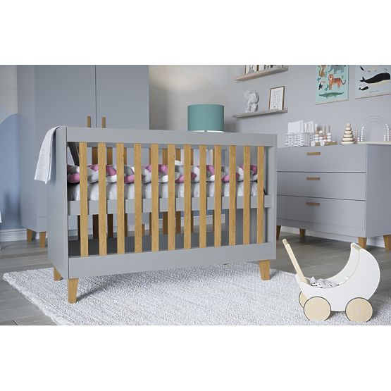 Children's Crib KUBI 120 x 60 cm - Gray