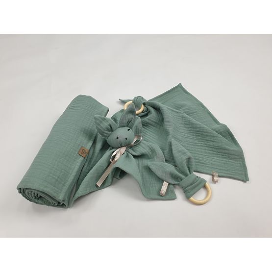 Baby muslin set - green