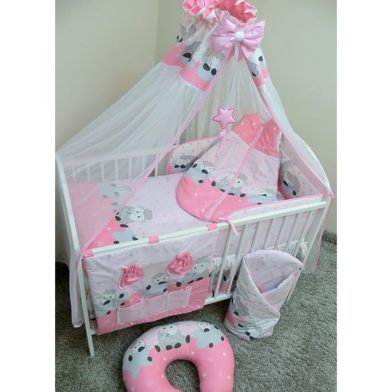 Bedding set for cribs 120x90cm Lamb - pink