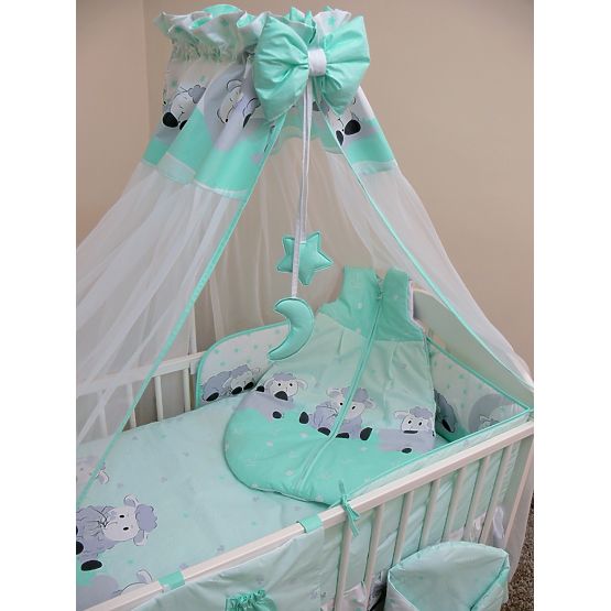 Bedding set to cribs 135x100 cm Lamb mint