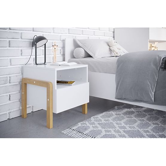 Bedside table Viktor - white