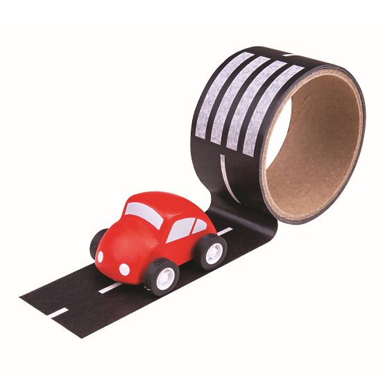 Bigjigs Toys Adhesive Road Tape with Car