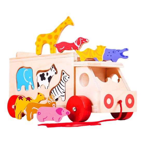 Bigjigs Toys Wooden car with animals