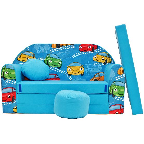 Children's Sofa Happy Cars - Blue