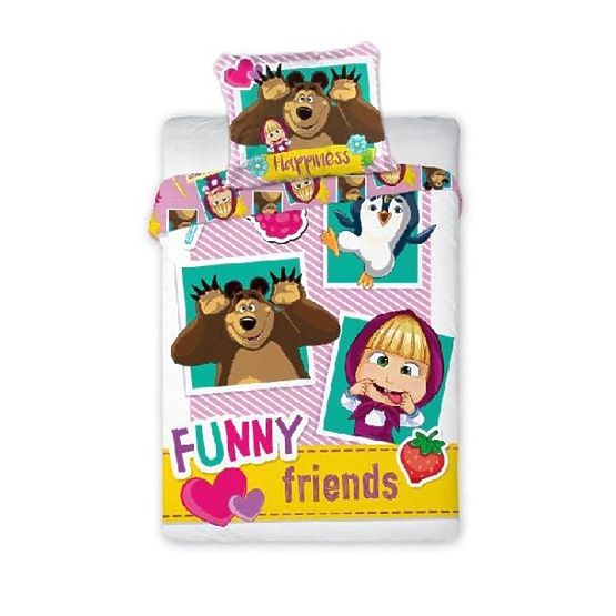 Children's bed linen 135x100 + 60x40 cm Masha and bear Friends