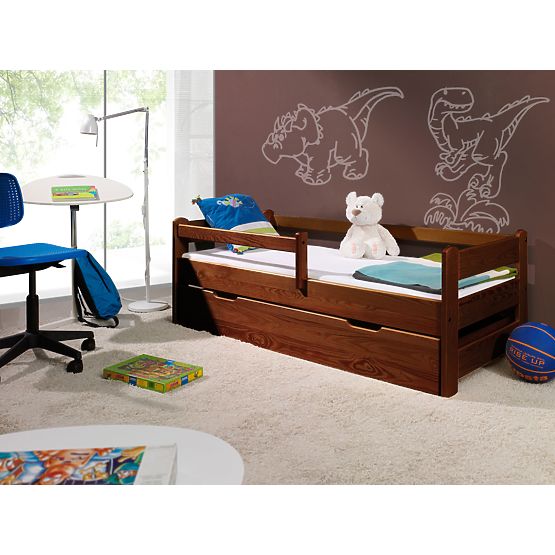 Children's Bed Woody with Guardrail - Walnut