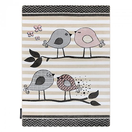 Children's carpet PETIT - Birds - beige-white