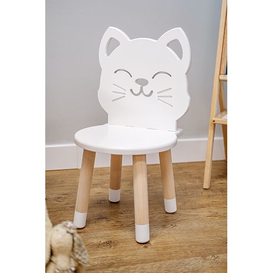 Children's Chair - Cat - White