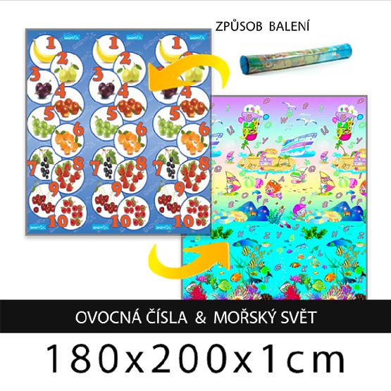 Children's foam rug - fruity numbers + marine world