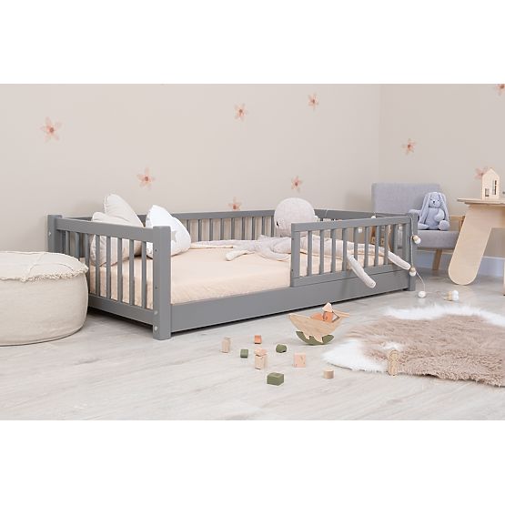 Children's Low Bed Montessori Ourbaby - Grey