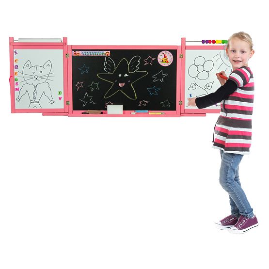 Children's magnetic / chalk board on the wall - pink