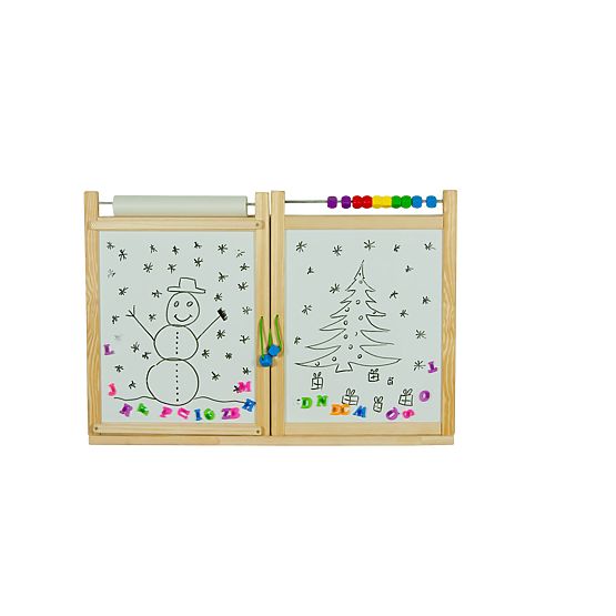 Children's magnetic / chalk board on the wall - natural