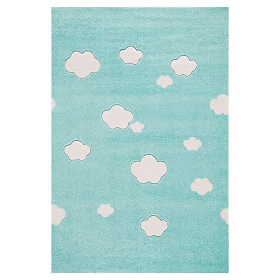 Children's rug clouds mint