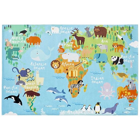 Children's rug - World map