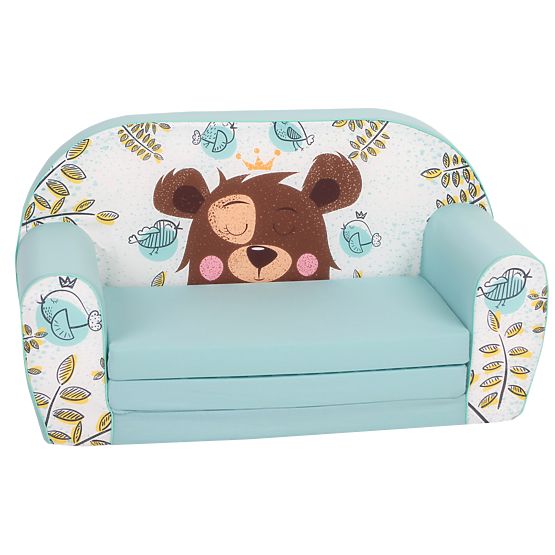 Children's sofa Sleeping bear - turquoise