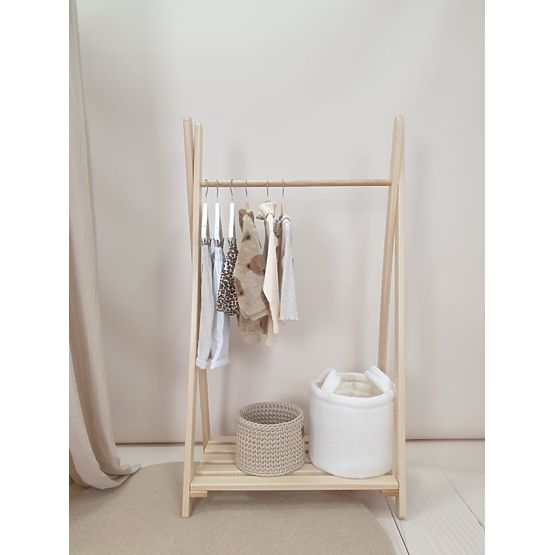 Clothes hanger with one shelf