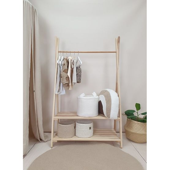 Clothes hanger with two shelves