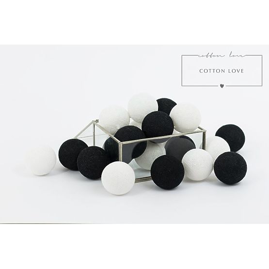 Cotton illuminating ICE marbles Cotton Balls - black-white