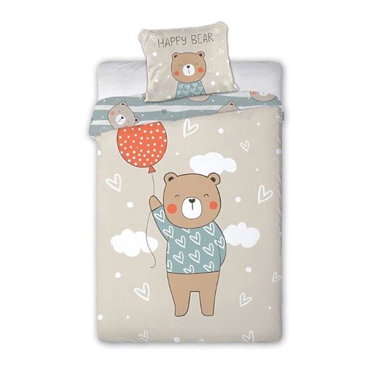 Children's bedding 140x200 cm + 70x90 cm Teddy bear with balloon