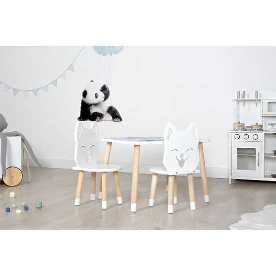 Children's Table with Chairs - Fox - White