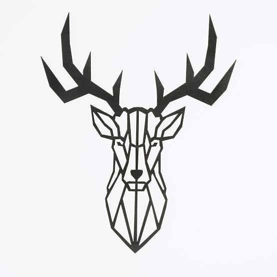 Wooden geometric painting - Deer 1 - different colors Color: black