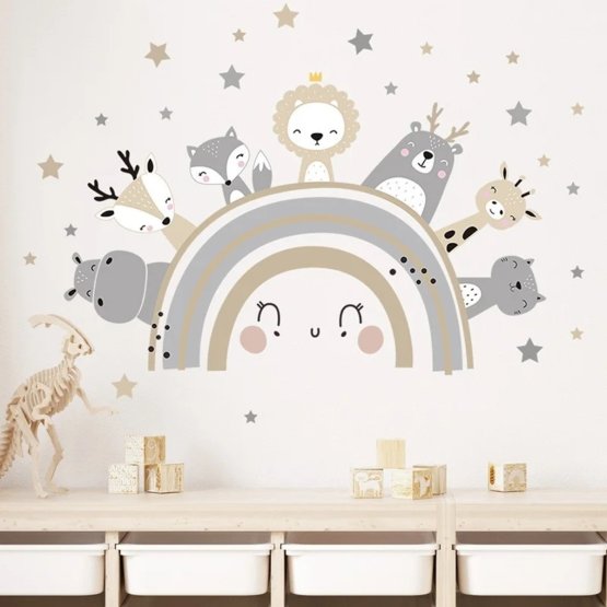 Wall stickers - Rainbow with animals