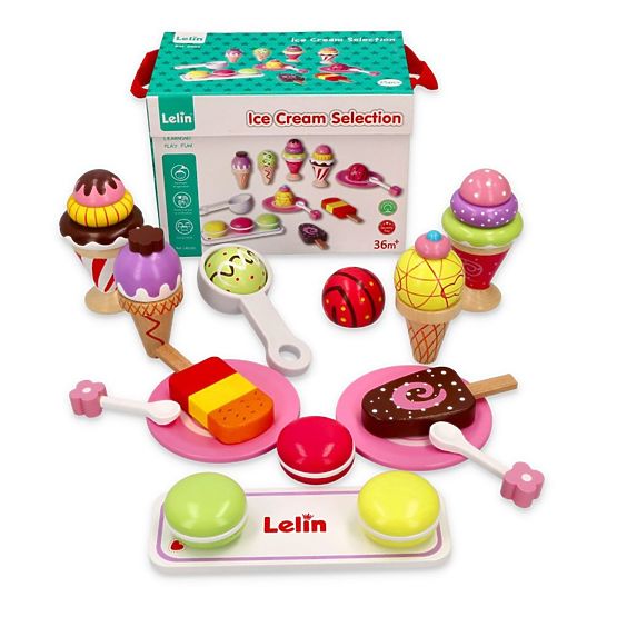 Ice cream - ice cream set 25 art - toy wood