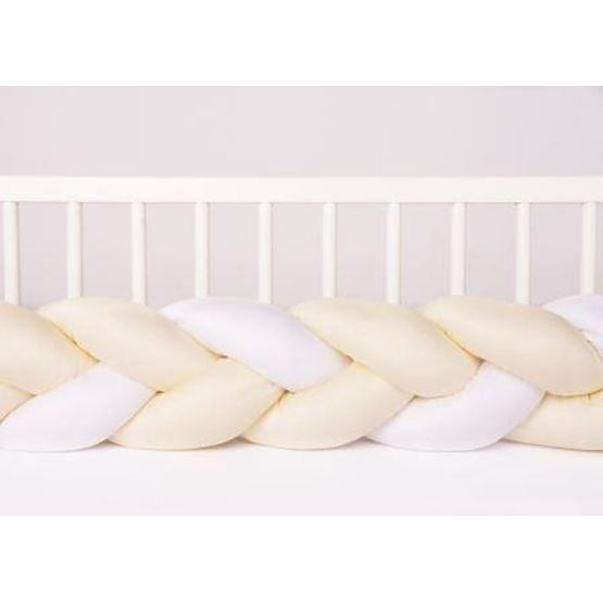 Knitted protector for the crib Cream 200cm