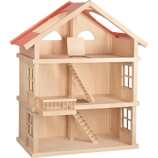 A large wooden doll house