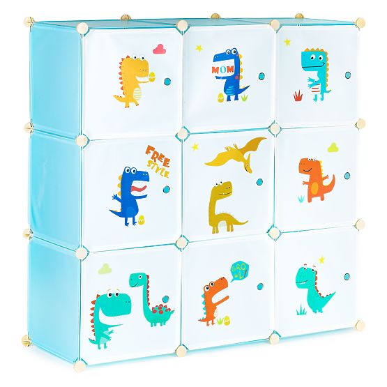 Modular Children's Wardrobe with 9 Shelves