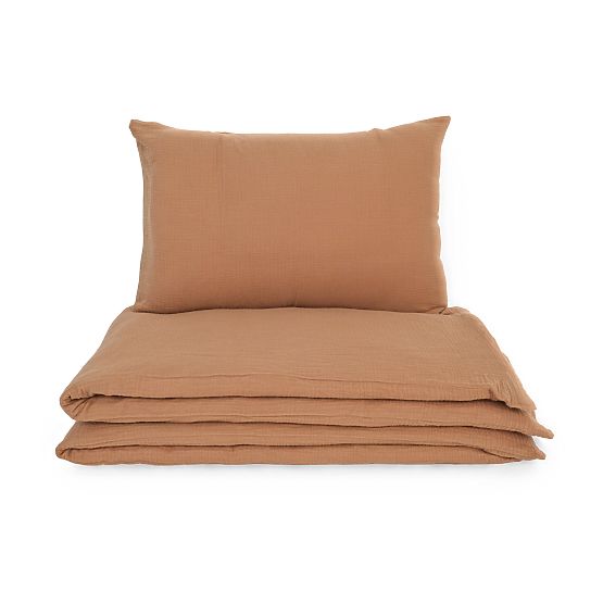 Muslin Bedding Ourbaby 135x100 + 40x60 cm - Toffee