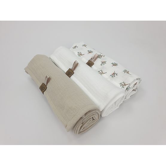 Muslin diapers 3 pcs - beige