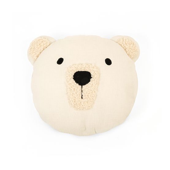 Muslin Pillow Ourbaby Ø 35 cm Bear - Ecru