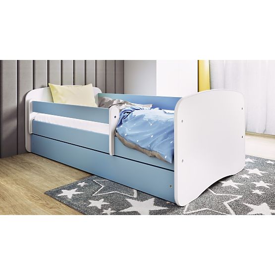 Children's Bed with Guardrail Ourbaby - Blue and White