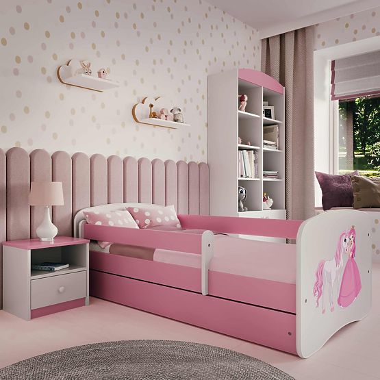 Children's Bed with Guardrail Ourbaby - Princess with Horse