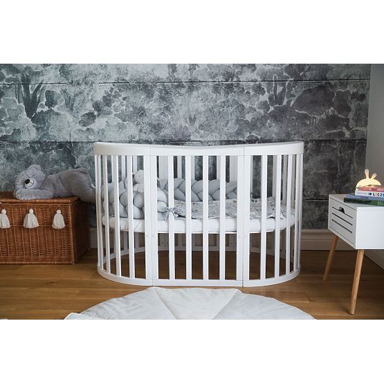 Oval Growing Crib Ruby 7-in-1 - White