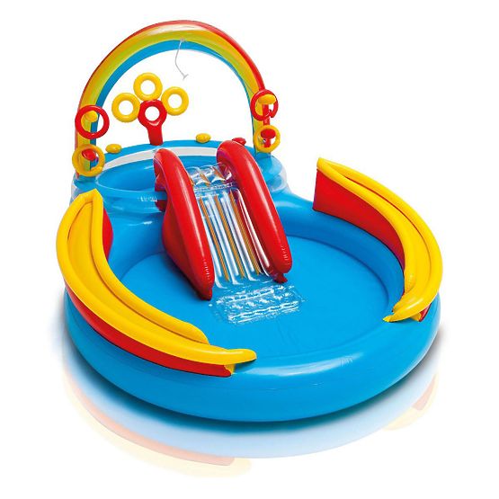 paddling pool with RAINBOW slide