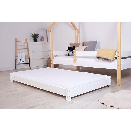 Pull-Out Trundle Bed Vario with Foam Mattress - White