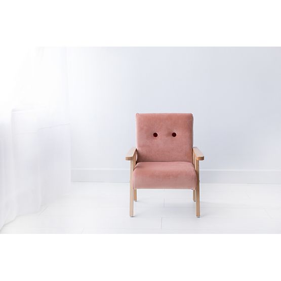 Retro children's armchair Velvet - salmon