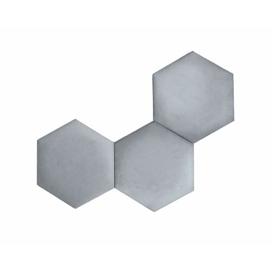 Upholstered panel Hexagon - gray