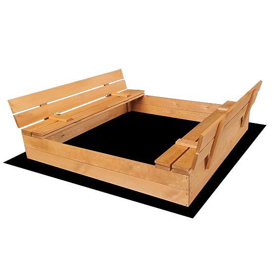 Lockable Sandbox with Benches 120 x 120 - Impregnated