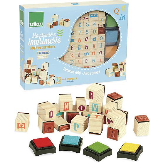 Vilac Wooden stamps Alphabet 76 pcs