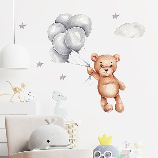 Wall Stickers - Teddy Bear with Balloons