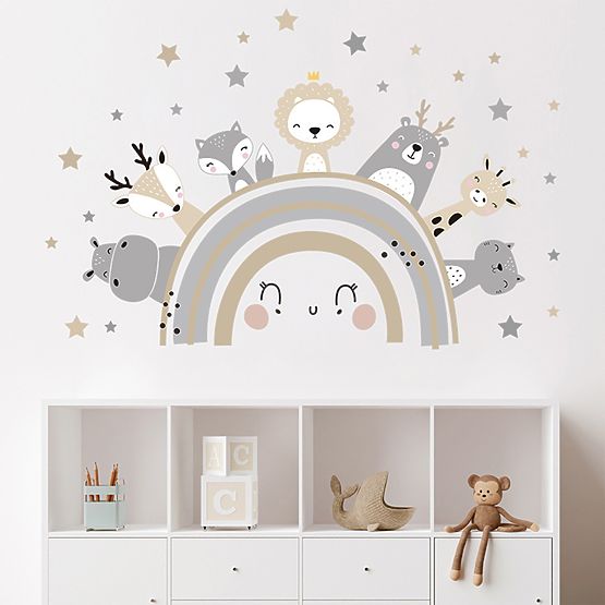 Wall stickers - Rainbow with animals