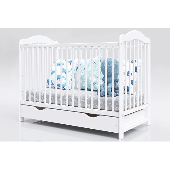 Alek Baby Crib with Removable Bars - White