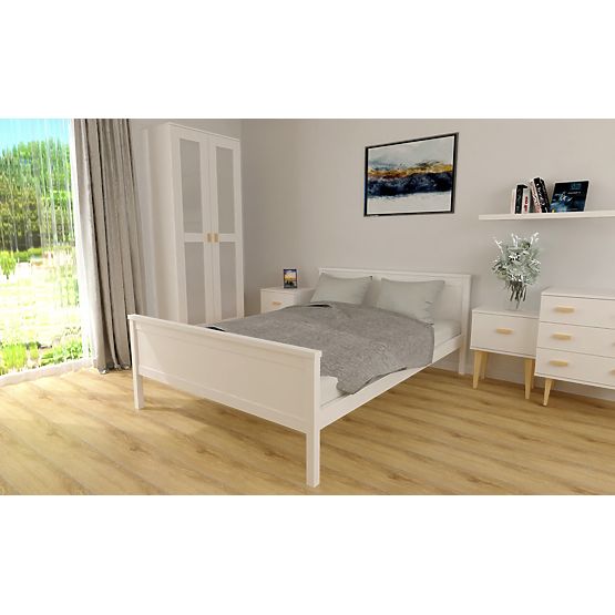 Wooden Bed Ikar 200 x 90 cm - White