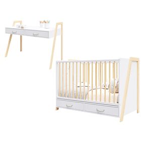 2-in-1 Crib and Desk CONE 120x60 - SCANDI